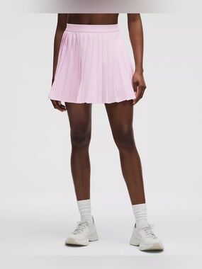 Lululemon High Rise Pleated Tennis Skirt Long size 4 Pink Organza PNKO
